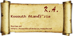 Kossuth Atanázia névjegykártya